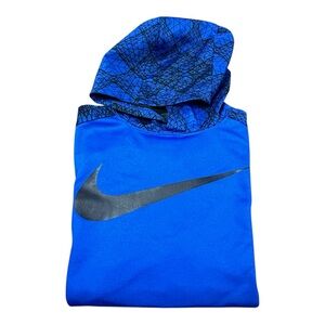 Nike Boys Dri-Fit Pullover Hoodie – Blue/Black Graphic – Youth XL